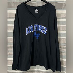 Air Force Falcons Women's Campus Black Long Sleeve V-Neck Shirt